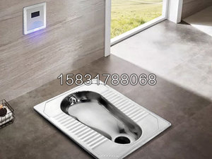 火车用不锈钢水冲蹲便器 常规排污口 一体前排 