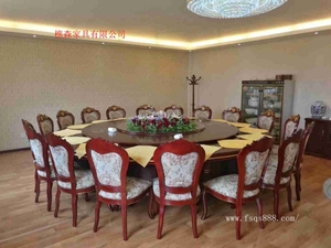 大型实木电动餐桌 酒店餐桌椅 电动餐桌转盘 电动火锅餐桌供应