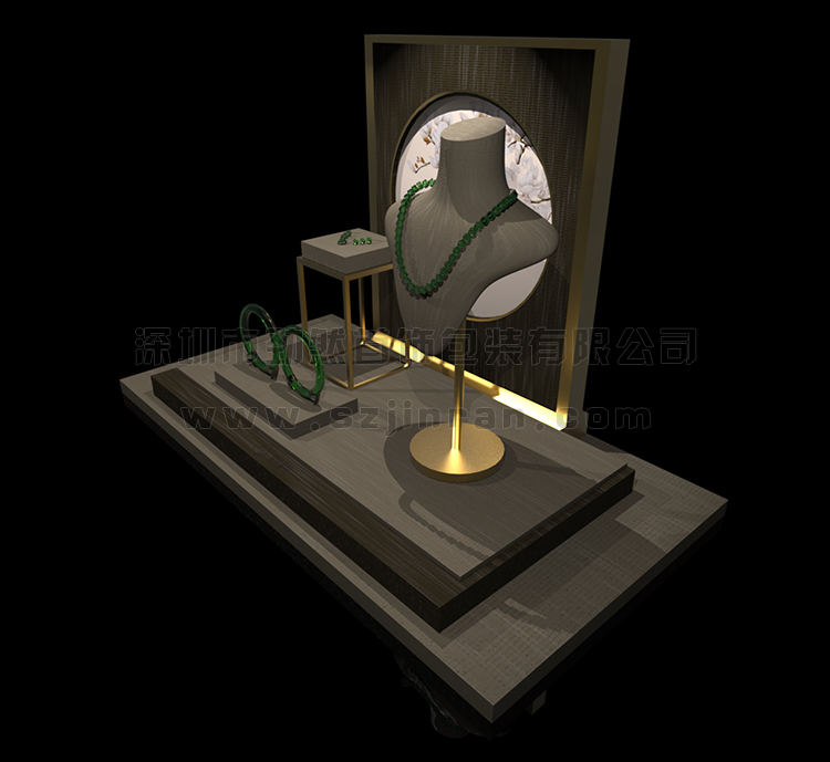 珠宝艺术橱窗,玉器珠宝橱窗道具,翡翠玉石珠宝展柜2.jpg