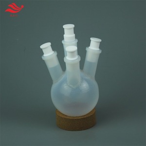 PFA烧瓶耐高温PFA圆底反应瓶圆肚窄颈PFA反应釜蒸馏液体配橡皮塞