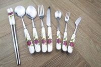 不锈钢餐具刀、叉、勺玫瑰系列