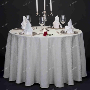 【厂家直销】订定做酒店酒楼防静电餐桌布 圆环系列花纹圆形台布